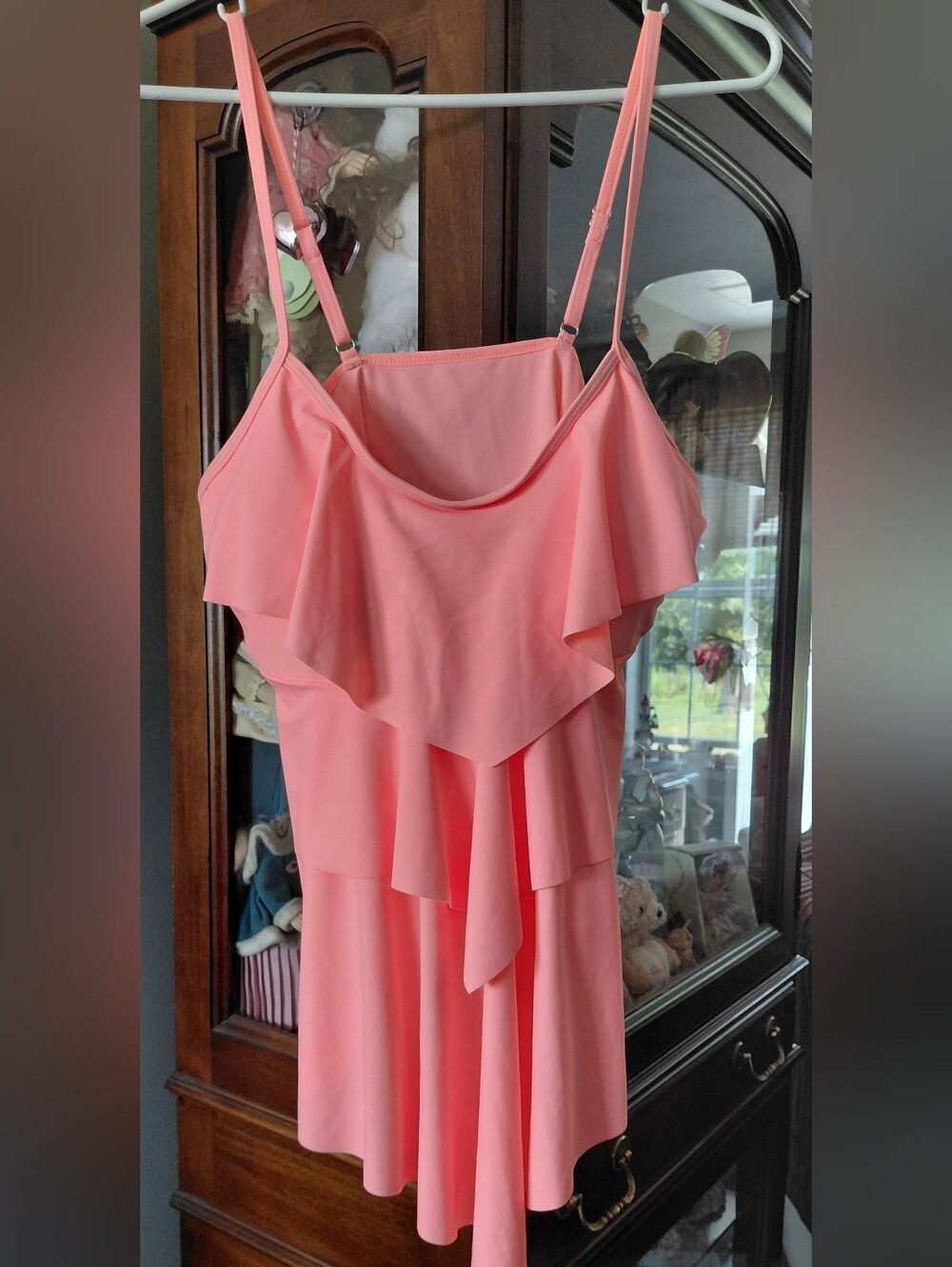 Women's Melon Ruffle Swim Suit Top